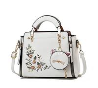 Xiaoyu Borse e borse alla moda per le donne borse a tracolla da donna con manico superiore borse a tracolla piccole borse a tracolla, Fiore bianco.