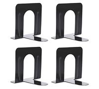 Xiaoyu fermalibri pesanti per ripiani, base antiscivolo, adatti per biblioteca, ufficio, casa, scuola, 2 coppie, nero, 4,72 x 4,72 x 4,72 pollici