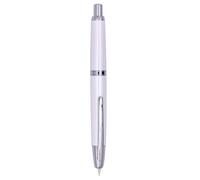 xiaoyu Jinhao a 10 pressioni penna stilografica, penna in metallo ricaricabile e retrattile con convertitore di inchiostro, pennino fine (0,5 mm), bianco perla