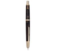 xiaoyu Penna stilografica Jinhao 20, penna a scatto in resina senza cappuccio con convertitore d'inchiostro, pennino extra fine (0,38 mm), nero trasparente (clip oro)