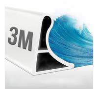 xiaozhifu Barriera Doccia Ferma Acqua, 3M Soglia Doccia Alto 4CM, Silicone Bordo Vasca da Bagno Pieghevole Barriera Autoadesivo, Pieghevole Barriera Acqua Impermeabile per Doccia,Bagno (4*3 CM Bianco)