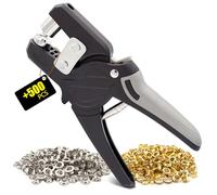 Xiaozhifu Occhiellatrice, Pinza per Occhielli con 500 Occhielli (Ø 10mm), Professionali Occhiellatrice per Teloni Adatto per Pelle, Telone,Tende, Manifesti, Striscioni (Grigio)