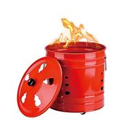 XIAOZHUANGXIONG Acciaio Inossidabile Burn Barrel Metal Garden Can Fire Cage Inceneritore Yard Detriti Brucia inceneritore Bidone for Carta straccia Giardino Foglia Rosso (Size : 26cmx26cm)