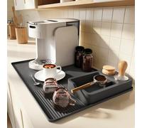 XIAPIA Tappetino in silicone per macchina da caffè De'Longhi, Philips, LatteGo, Ninja 60 x 40 cm, per scolapasta macchina da caffè, bordo rialzato e tappetino antiscivolo