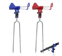 XIAQICA 2 Pezzi Portacanne Acciaio Inossidabile Regolabile a 360° Supporto Canna da Pesca per Fiume e Spiaggia (Rosso, Blu)