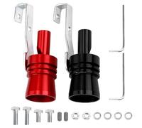 XIAQICA 2 Pezzi Rumore Marmitta Auto Lega di Alluminio Sound Booster Auto XL Universale Terminale Turbo per Tubi di Scarico Auto (Nero + Rosso)