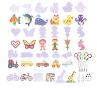 XIAQICA 20 Pezzi Base per Perline da Stirare 5mm Pegboard per Perline a Fusione con 20 Carta Colorata + 2 Pinzette Carta da Stiro per Bambini Pannello Forato Fai da Te Artigianali