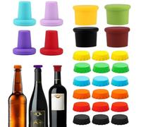 XIAQICA 26 Pezzi Tappi Bottiglie Vino in Silicone Tappi Colorati per Bottiglie 3 Stile Tappo per Bottiglie di Birra Riutilizzabile Tappo Della Bottiglia per Birra,Champagne,Vino,Acqua,Bevande,Succo