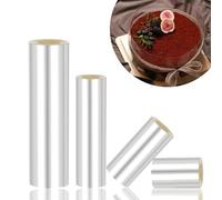 XIAQICA 4 Rotolo Fogli Acetato per Dolci 8/10/15/20cm *10M Acetato per Torte Rotolo Di Acetato Trasparente Per Decorazione Torte Cioccolato Mousse Torte Anelli Da Dessert