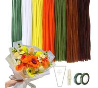 XIAQICA 424 Pezzi Scovolini Colorati per Lavoretti Girasole Scovolini Fiori Scovolino Ciniglia Colorato Set Scovolini Pipa Set per Girasole Fai da Te Decorativi Artigianato