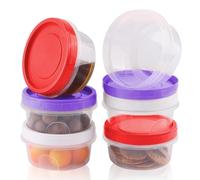 XIAQICA 6 Pezzi 300ml Contenitori Ermetici per Alimenti Plastica Anti-Perdita Contenitore per Alimenti con Coperchio per Alimenti, Insalate, Marmellate, Burro di Arachidi, Condimenti