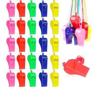 XIAQICA 72 Pezzi Fischietti in Plastica Fischietto da Allenamento Coach Sporting Fischietto Colorato per Bambini con Cordino Fischietti Compleanno Bambini per Sport Feste Addestramento Cani