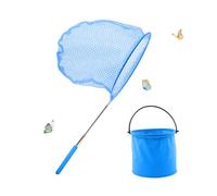 XIAQICA Rete da Pesca Telescopico, Rete per Farfalle, con Secchio Pieghevole, Retino da Pesca Bambini per Catturare Insetti di Farfalle Piccoli Pesci Insetto (Blu)