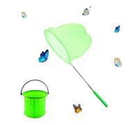 XIAQICA Retino da Pesca Telescopico, Rete da Pesca per Bambini, con 1 Secchio Pieghevole, Rete per Farfalle, per Catturare Insetti, Pesca, Attività All'aperto, Natura, Esplorazione (Verde)