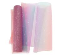 XIAQICA Tulle Glitterato Arcobaleno Rotolo 30cm x 9m Rotolo di Tulle Colore Sfumato Runner Natalizio Table Runner Tavolo per Confezione Regalo, Sedia, Fiocco, Fai da Te, Nozze Decorazioni