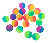XIASHENG 20 Pezzi Palla Rimbalzante,Bicolore Palline di Gomma Satinate,Palline Elastiche Colorate Colori Casuali,Colorata Palline Rimbalzanti per Feste di Compleanno e Premi Regali (25 mm)