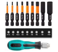 XIATIAN 10 Pezzi Kit Inserti per Avvitatore Professionali, Esagonale Punte Avvitatore da 1/4", Brugola Punte Di Cacciavite Magnetico Set for Screwdriver (H1.5-H10)