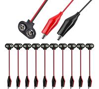 Xiatiaosann, 10 Uds., 9 V, conector a presión de batería a doble cable de pinzas de cocodrilo para dispositivo de iluminación LED, fuente de alimentación de robot RC para coche DIY