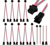 Xiatiaosann 10PCS 3 Pin JST SM2.54 Connettore Plug Wire Splitters Adattatore parallelo da 1 maschio a 2 femmine per WS2811 WS2812B Striscia luminosa a LED Ventola esperimento fai da te Luce