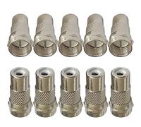 Xiatiaosann 10PCS Spina maschio tipo F per jack femmina RCA 2006 Adattatore spina coassiale F per video TV RF per Atari 2600/7800, per Sega, per Coleco