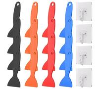 Xiatiaosann 16 Pezzi Raschietto per Rimozione Resina Plastica, Spatola Flessibile Spatola per Stucco Strumento per Rimuovere Bolle d'Aria (Nero/Blu/Rosso/Arancione) per Stampante 3D in Resina