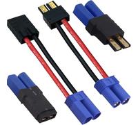 Xiatiaosann 2 paia adattatori connettori batterie RC per Traxxas Plug a EC5 maschio femmina connettore compatibile con batteria Lipo perTraxxas/TRX, per auto RC barca RC luce solare auto bilanciata