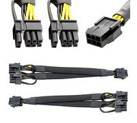 Xiatiaosann 2Pack GPU VGA PCI-e 6Pin Femmina a Doppio 8(6+2) Pin Maschio Scheda Video Grafica PCI Express Adattatore di Alimentazione Y-Splitter Estensione Cavo Intrecciato con Maniche 9 Pollici(23cm)