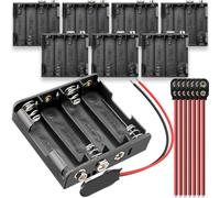 Xiatiaosann 4 Portabatteria AA Scatola portabatteria 6V con connettore a scatto Cavo convertitore a 2 pin Tipo I, 4 Slot Batteria Scatola in plastica per luce LED RC Car Safe, 8 pezzi
