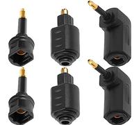 Xiatiaosann 6 Pezzi Adattatore Spina Jack Digitale Toslink Toslink in Fibra Ottica da 3,5 mm, Mini Connettore Audio Ottico da Femmina a Maschio, Convertitore ad Angolo Retto da 90 Gradi