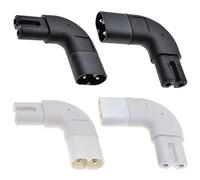 Xiatiaosann Adattatore CA IEC320 da C7 a C8 ad angolo retto, 90 gradi C7 femmina a C8 maschio a 2 pin Figura 8 Convertitore spina di alimentazione CA, bianco e nero (confezione da 4)