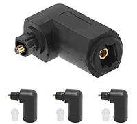 Xiatiaosann Adattatore cavo audio digitale ottico Toslink ad angolo retto da 90 gradi maschio a femmina Jack 360 ruota per fibra ottica Toslink connettore cavo TV, 4 pezzi