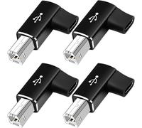 Xiatiaosann Adattatore da USB B a USB C a 90 gradi, adattatore convertitore da USB C femmina a MIDI maschio ad angolo retto per stampanti MIDI pianoforti elettrici sintetizzatori batteria elettronica