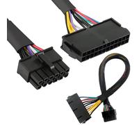 Xiatiaosann Adattatore di alimentazione principale per alimentatore principale ATX da 24P a 12P Cavo con guaina intrecciata, supporto schede madri 1150 e 1151, per Acer Q87 Q87H3 Q87H3-AM(0,3 m)