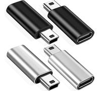 Xiatiaosann Adattatore Mini USB 2.0 a USB C, connettore convertitore USB Tipo C Femmina a Mini USB Maschio, Adattatore Mini USB per GoPro, MP3, Dash Cam (Confezione da 4, Nero e Argento)