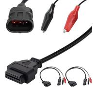 Xiatiaosann Cable diagnóstico OBD2 3 pines a 16 pines Cable extensión adaptador OBD2 Conector diagnóstico automático con pinza cocodrilo, para Fiat para Alfa para Romeo para Lancia