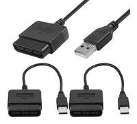 Xiatiaosann Cavo convertitore adattatore da controller per PS2 a USB, cavo convertitore adattatore da spina femmina per Playstation 2/3 a USB 2.0 maschio (2 pezzi)