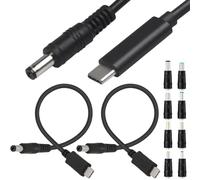 Xiatiaosann Cavo di alimentazione da USB C a CC, spina da 12V 3 A tipo C a cavo di ricarica maschio CC 5,5 x 2,1 mm, con adattatori per convertitori CC (3FT, 2 pezzi)
