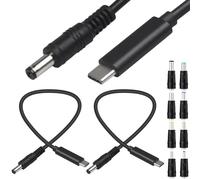 Xiatiaosann Cavo di alimentazione da USB C a CC, spina da 9V 3 A tipo C a cavo di ricarica maschio CC 5,5 x 2,1 mm, con adattatori per convertitori CC (3FT, 2 pezzi)