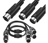 Xiatiaosann Cavo MIDI MIDI da 5 pin maschio a doppio DIN MIDI femmina, cavo adattatore MIDI da 5 pin DIN a XLR splitter a Y per tastiera MIDI, chitarra MIDI (2 pezzi)