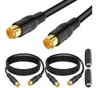 Xiatiaosann Cavo S-Video SVHS 4-PIN SVideo Maschio a Maschio Adattatore per Cavo per Super Video TV Videocamera VHS DVR Lettori DVD, Spine Mini Din a 4 Pin, 2 Pezzi