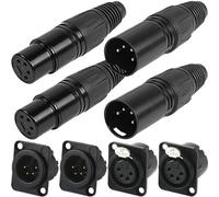 Xiatiaosann Connettore audio per microfono MIC Snake Plug a 4 pin XLR maschio e femmina con 2 paia di prese jack XLR a 4 pin maschio e femmina per montaggio a pannello (confezione da 8)