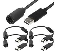 Xiatiaosann Dongle di ricambio cavo USB breakaway, controller cablato cavo breakaway cavo adattatore controller di gioco per Xbox 360, nero (confezione da 4)