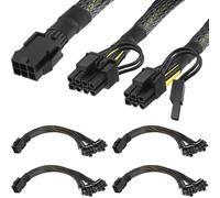 Xiatiaosann GPU VGA 6 Pin PCIE Splitter a 2X 8Pin (6+2) Cavo di Alimentazione Scheda Video Grafica PCI Express 18AWG, Cavo Adattatore da 6Pin Femmina a 2X 8Pin Maschio, 4 PZ