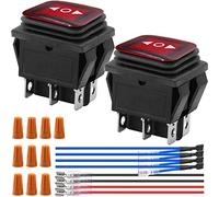 Xiatiaosann Interruttore a bilanciere momentaneo Interruttore di inversione di polarità DC 12V 10A Interruttore a levetta di controllo del motore 6 pin 3 posizioni DPDT Pulsante per auto, 2 pezzi