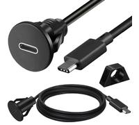 Xiatiaosann Piccolo cavo USB C per montaggio a incasso AUX per auto, cavo di prolunga USB 3.0 tipo C maschio a femmina per montaggio a pannello per auto, barca o moto (3FT/1m)