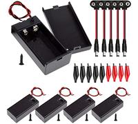 Xiatiaosann Portabatteria da 9V Custodia per batteria con interruttore ON/OFF, 5 pezzi Scatola batteria con cavi, con connettore a scatto per batteria da 9V per strisce LED Arduino RC