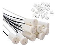 Xiatiaosann Portalampada LED G4, portalampada in ceramica G4 portalampada portalampada 20 cm prese lampada 12V, con connettori a molla (confezione da 50)