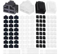 Xiatiaosann RJ45 Protezione antipolvere, Protettori di spine di hub Ethernet per cavo Cat5e Cat6 Cat7, tappo del connettore LAN per computer portatile Patch Panel Router TV, 100pcs, con spazzola
