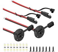 Xiatiaosann SAE Power Socket Sidewall Port Weatherproof Solar SAE Quick Connect Flush Mount SAE Plug Adapter, 10AWG SAE Extension Cable per pannello solare RV Moto Generatore Batteria Caricabatterie