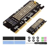 Xiatiaosann Scheda adattatore M.2 NVMe a PCIe 4.0 X16/X8/X4, con dissipatore di calore in alluminio M.2, supporta unità a stato solido 2230, 2242, 2260, 2280 (confezione da 2)